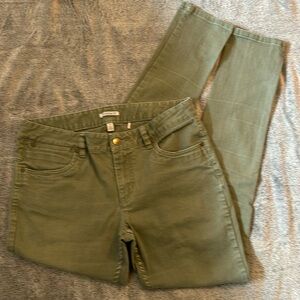 Women's Olive Green Cropped Skinny Jeans